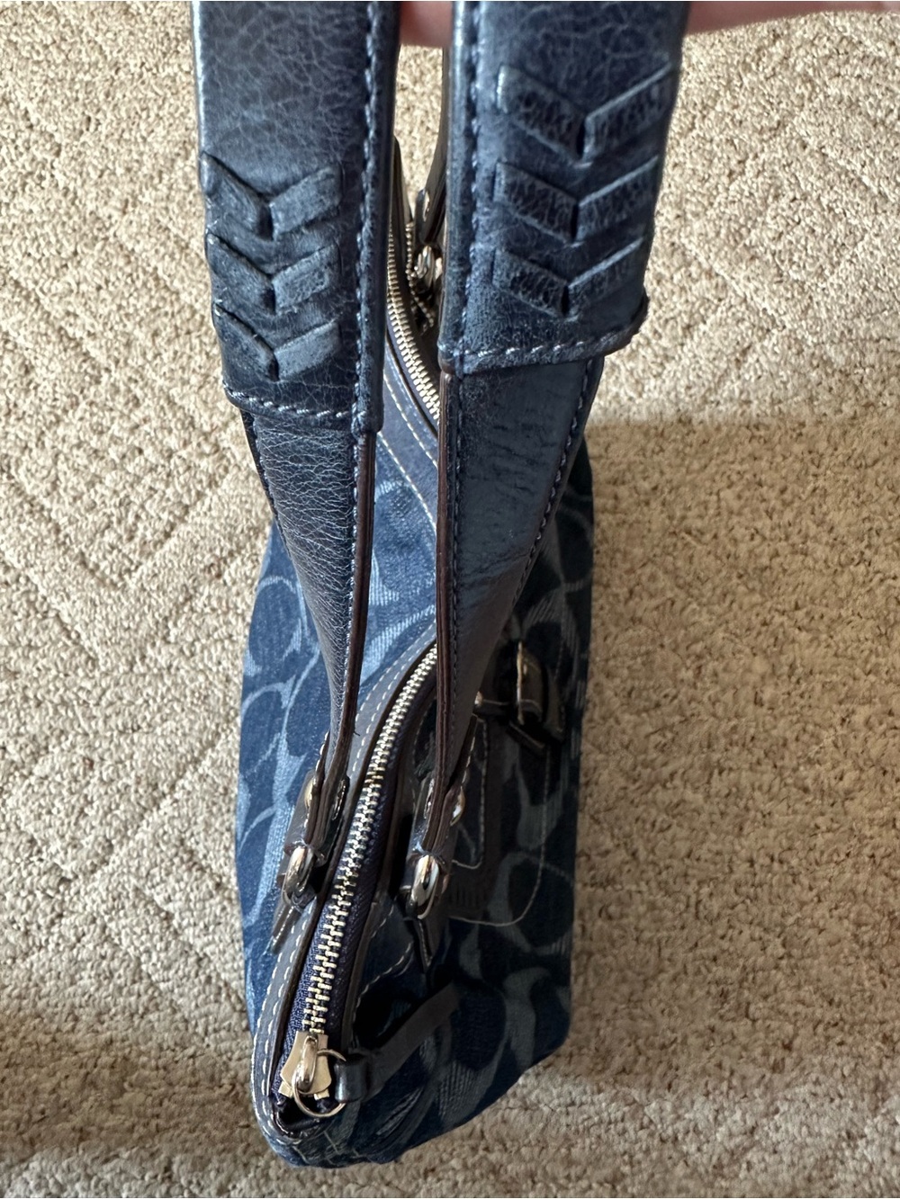 Coach Poppy Denim Signature Optic Tote - Picture 8 of 10